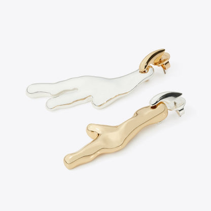 Tory Burch Curiosity Coral Drop Earring Light Silver / Light Brass