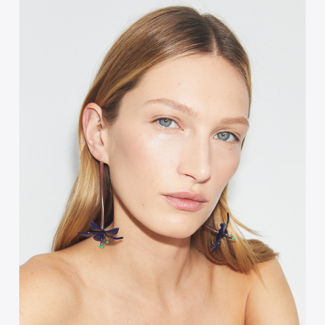 Tory Burch Curiosity Flower Earrings White
