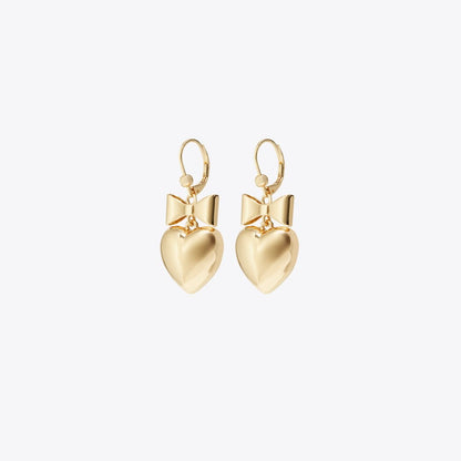 Tory Burch Curiosity Heart and Bow Earrings Tory Gold