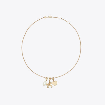 Tory Burch Curiosity Horse Charm Pendant Tory Gold / Crystal / Pearl