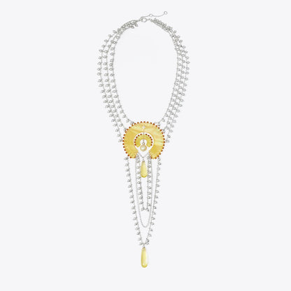 Tory Burch Curiosity Layered Necklace Tory Silver / Yellow