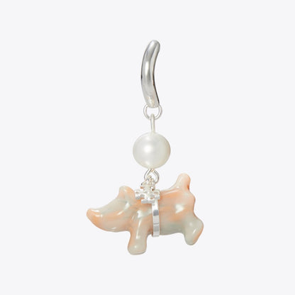 Tory Burch Curiosity Piggie Earrings Light Silver / Pink / Pearl