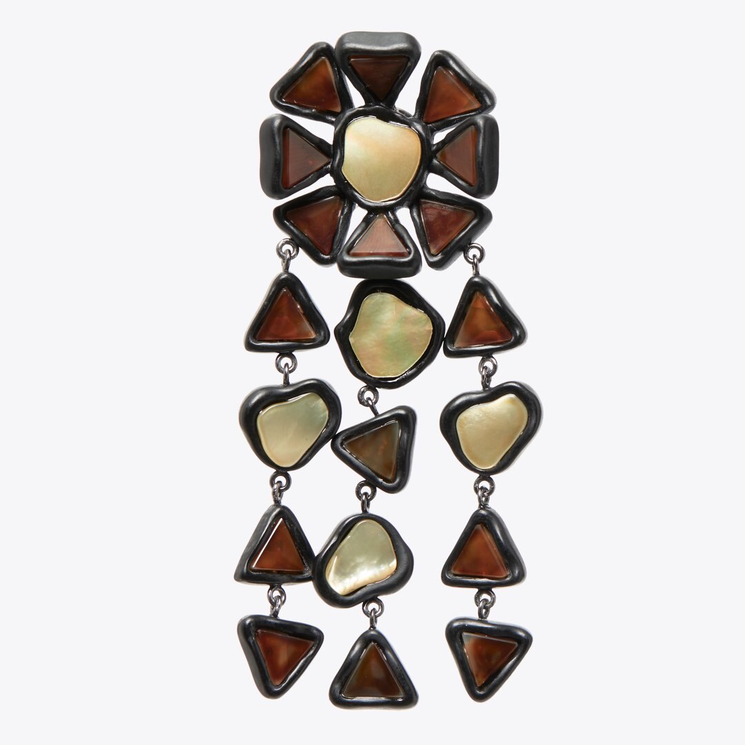 Tory Burch Curiosity Resin Chandelier Earrings Black