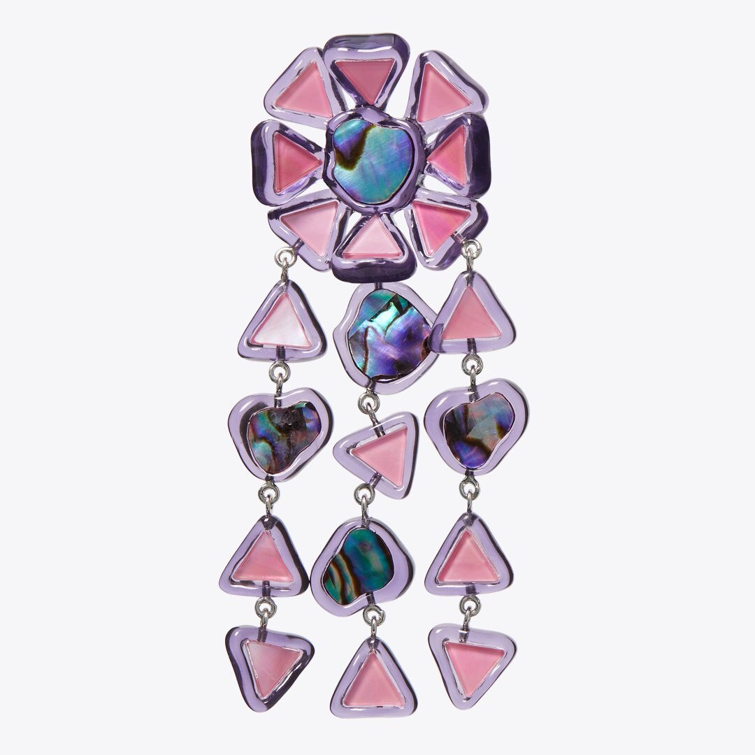 Tory Burch Curiosity Resin Chandelier Earrings Pink