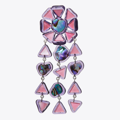 Tory Burch Curiosity Resin Chandelier Earrings Pink