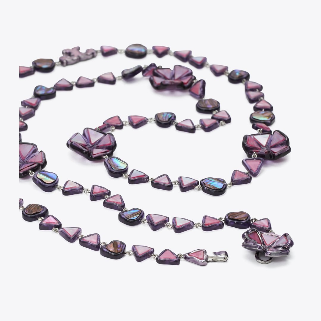 Tory Burch Curiosity Resin Long Necklace Pink