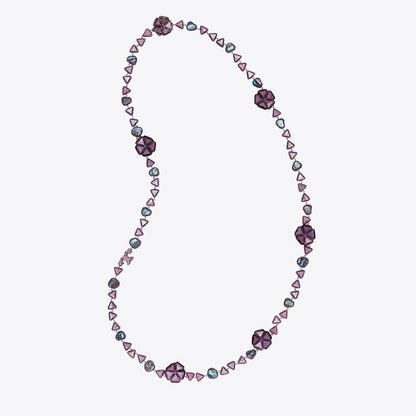 Tory Burch Curiosity Resin Long Necklace Pink