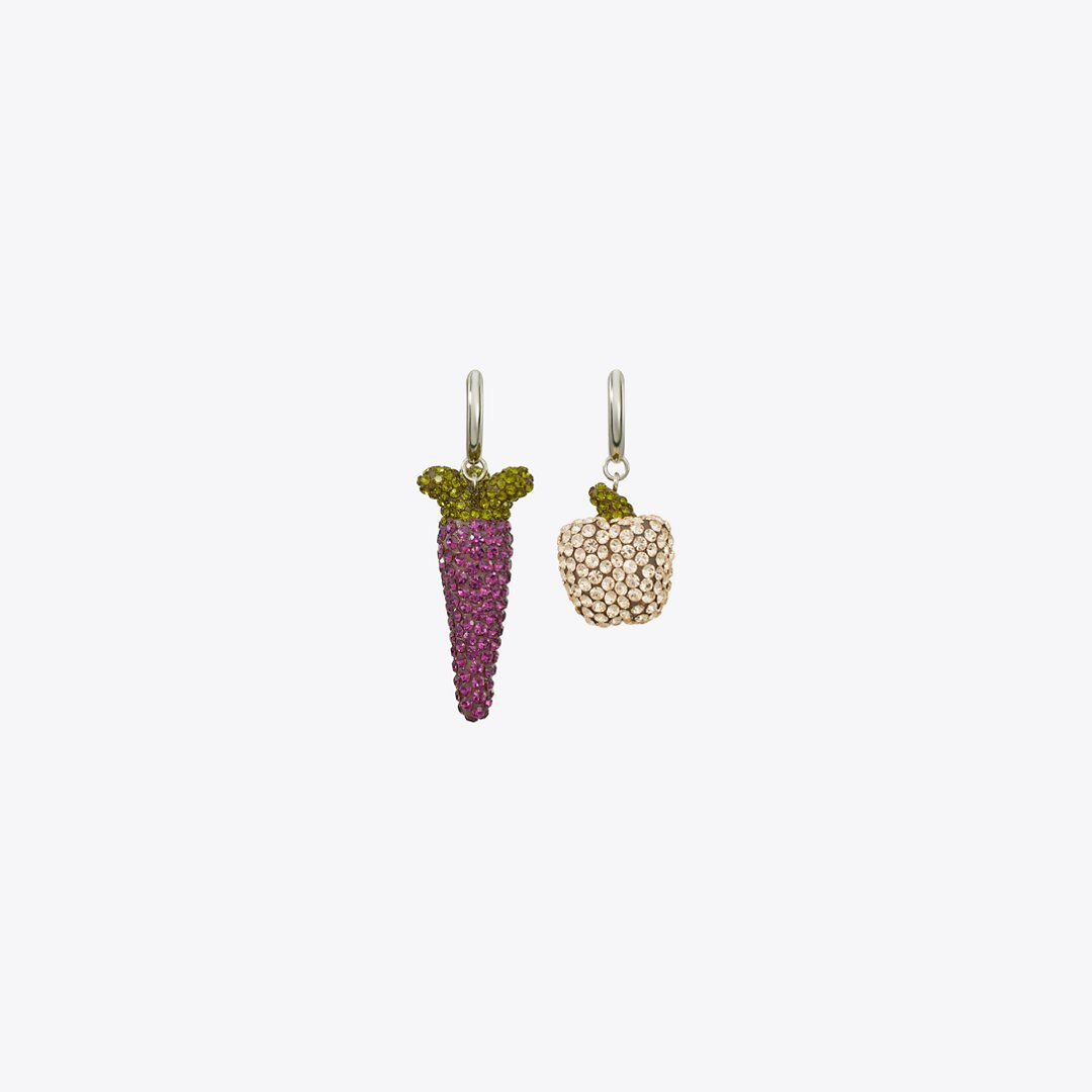 Tory Burch Curiosity Vegetable Earrings Pink / Purple