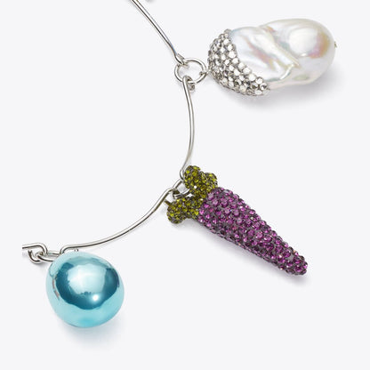 Tory Burch Curiosity Vegetable Necklace Tory Silver / Multi