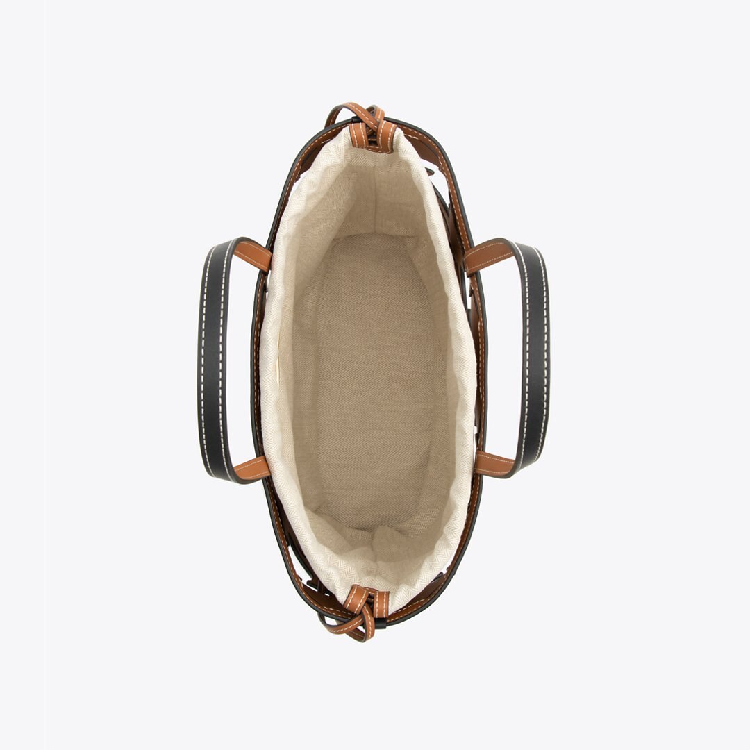 Tory Burch Cutout Logo Small Tote Black