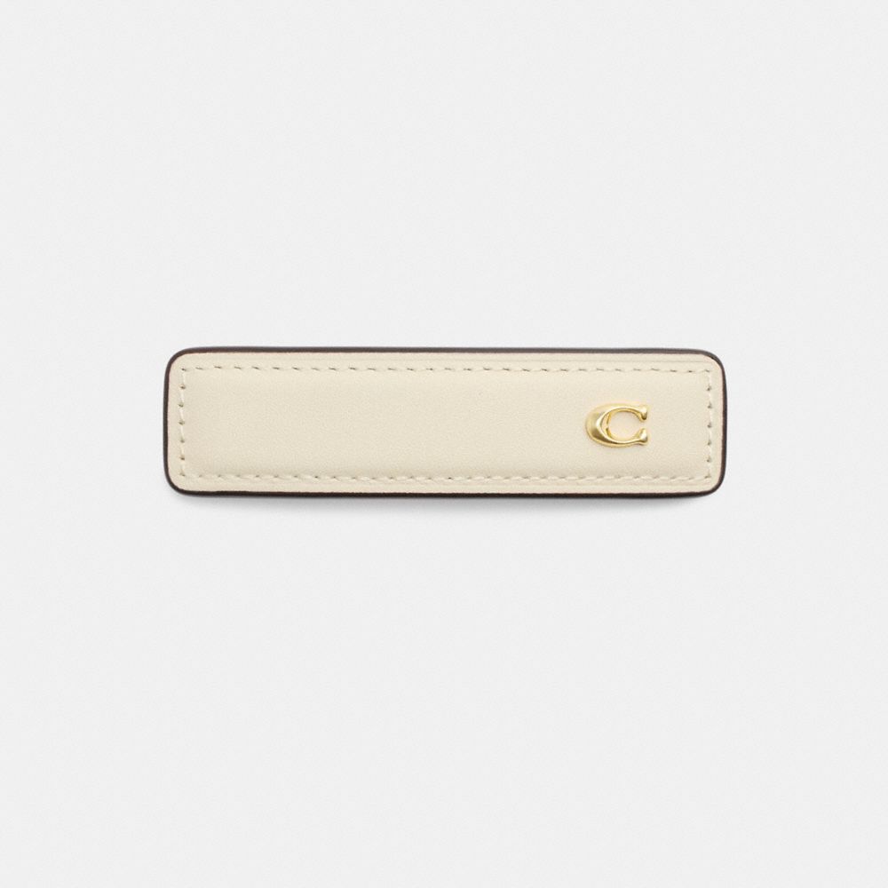 Coach Signature Leather Barrette Chalk