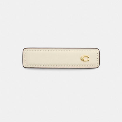Coach Signature Leather Barrette Chalk