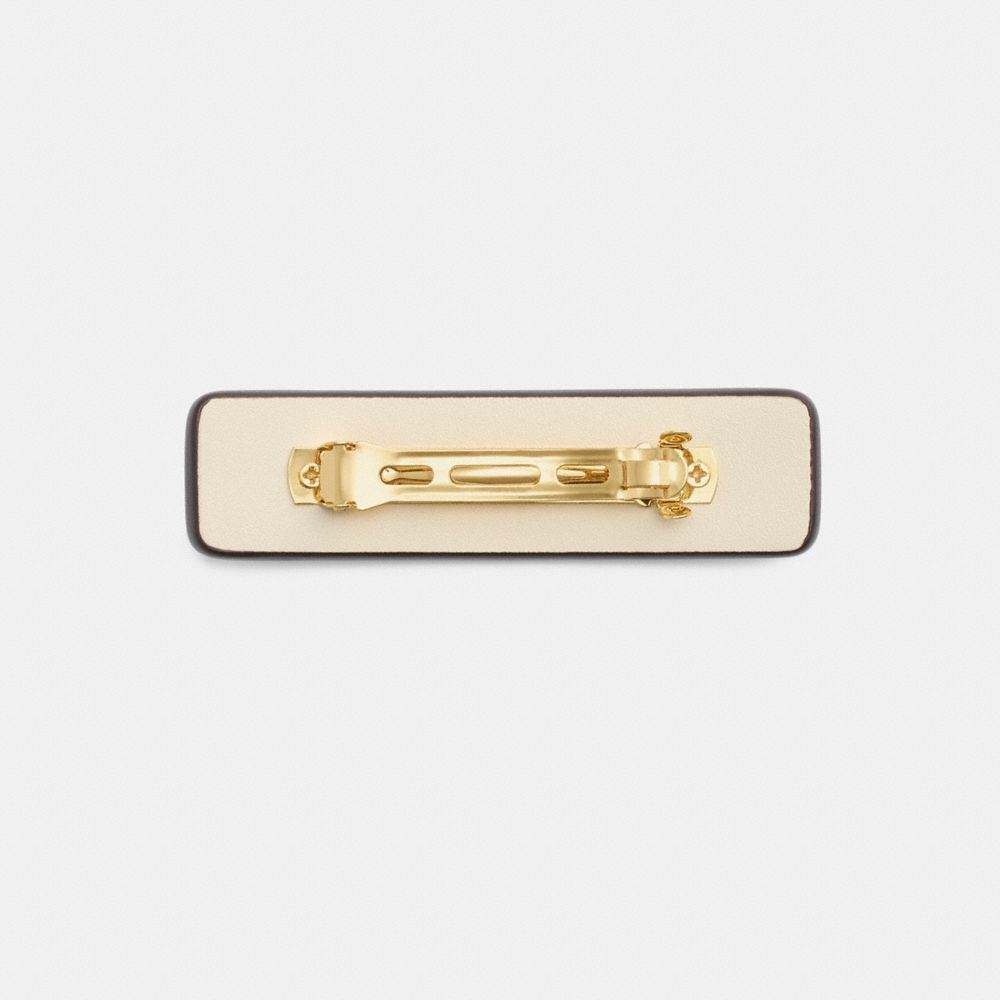 Coach Signature Leather Barrette Chalk