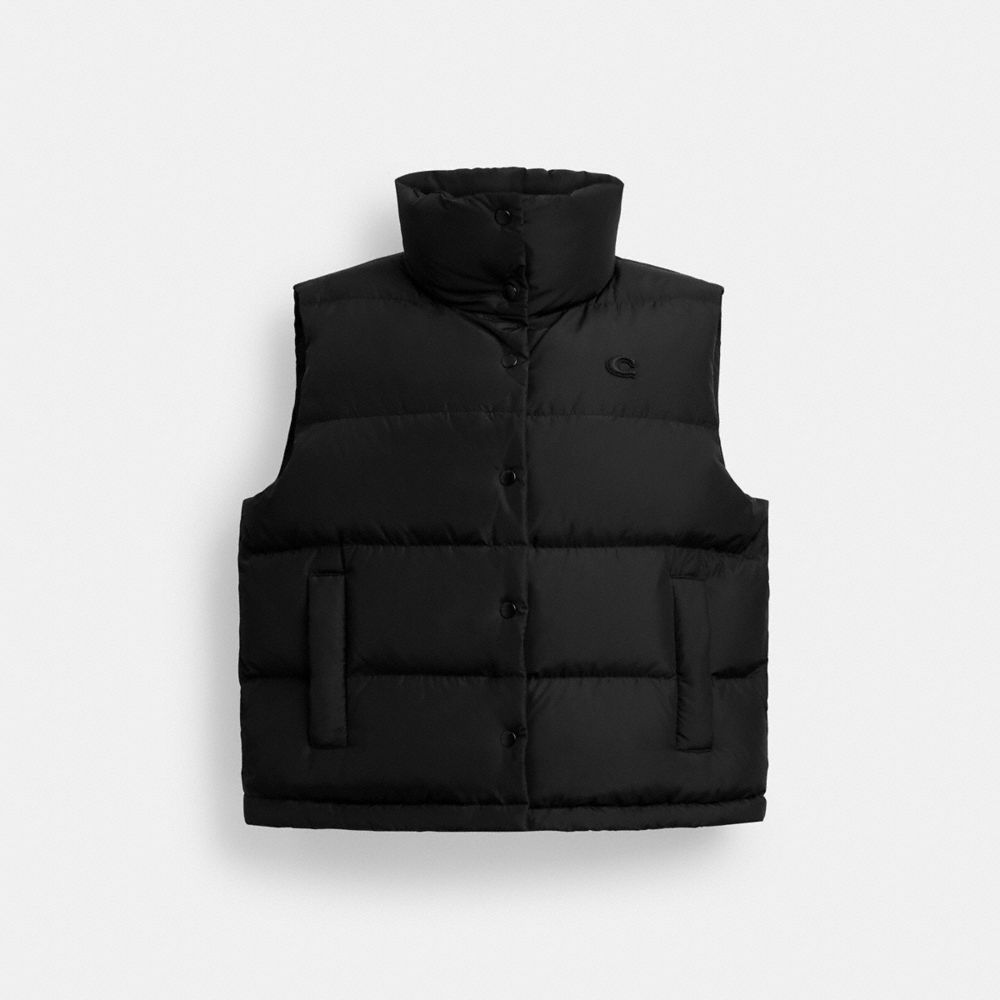 Coach Puffer Vest In Recycled Polyester Black