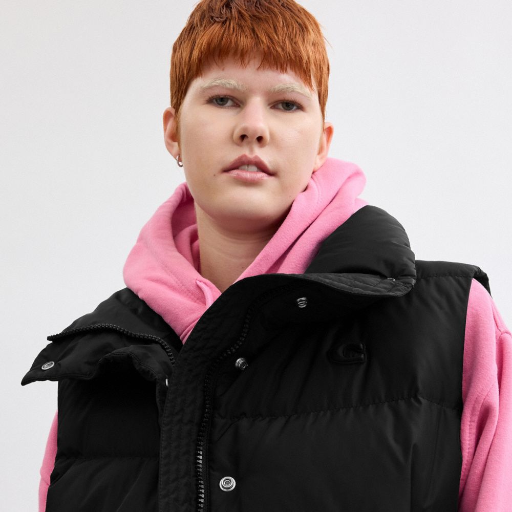 Coach Puffer Vest In Recycled Polyester Black