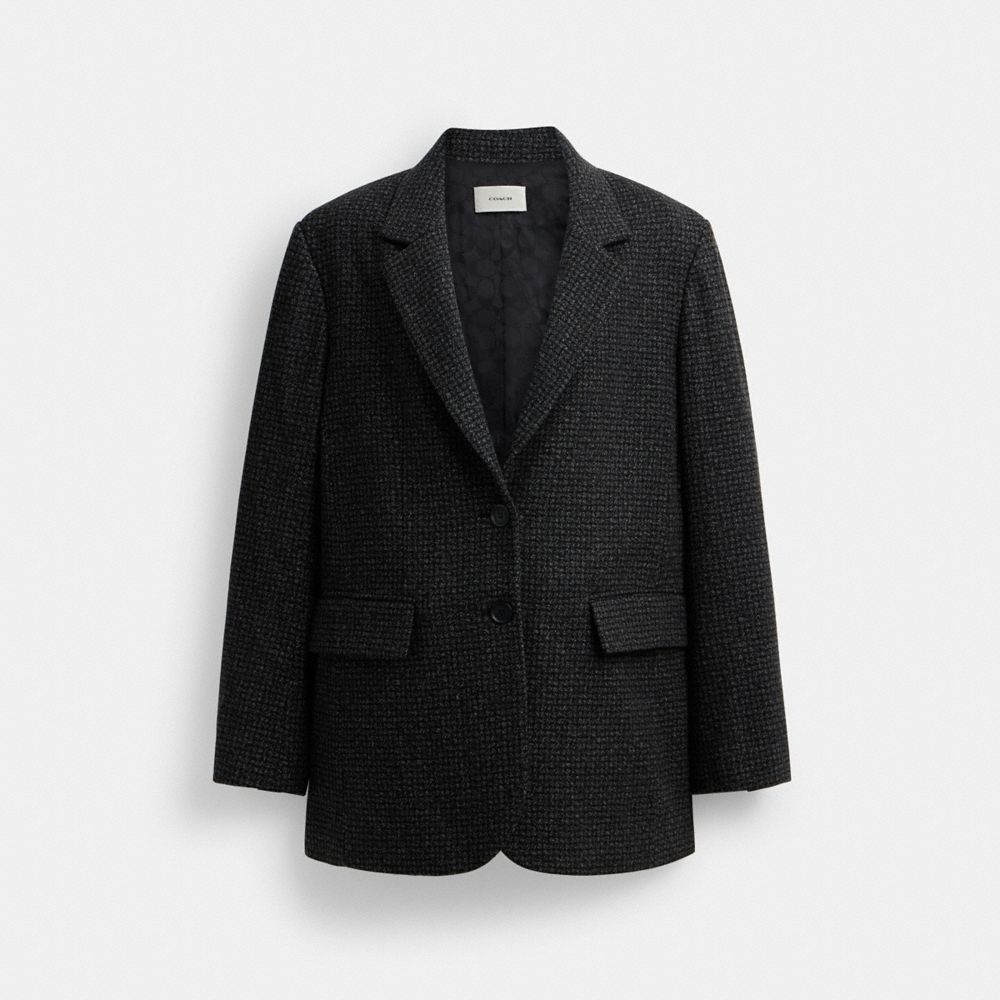 Coach Tailored Wool Jacket Black