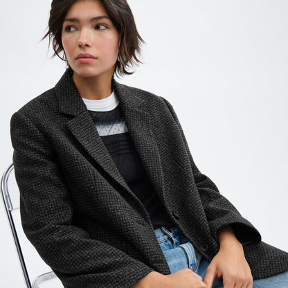 Coach Tailored Wool Jacket Black