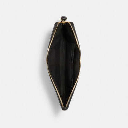 Coach Large Corner Zip Wristlet Gold Black