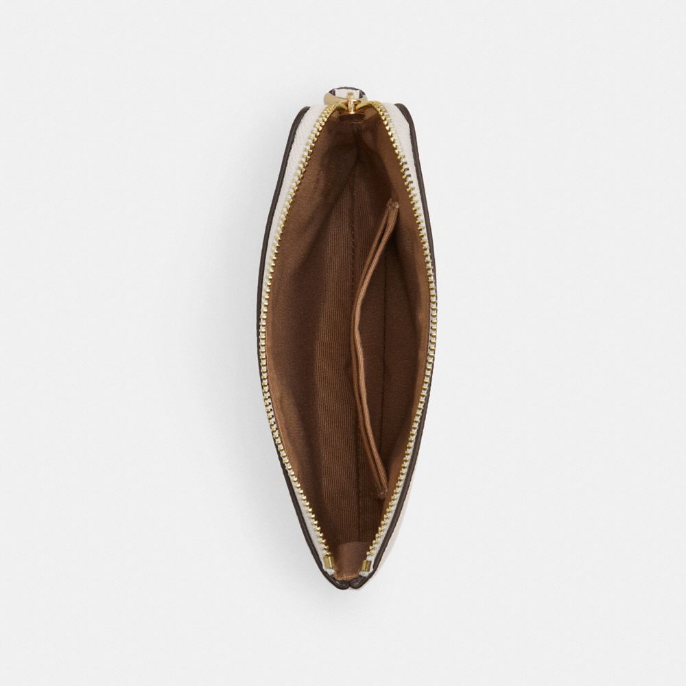 Coach Corner Zip Wristlet Gold/Chalk