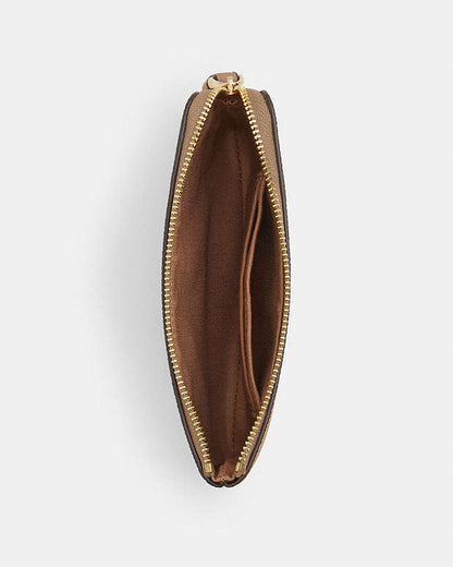 Corner Zip Wristlet Crossgrain Leather-Gold-Taupe Crossgrain Leather-Gold-Taupe