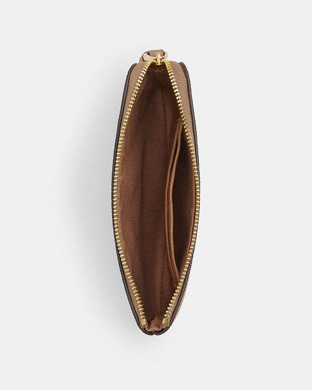 Corner Zip Wristlet Crossgrain Leather-Gold-Taupe Crossgrain Leather-Gold-Taupe