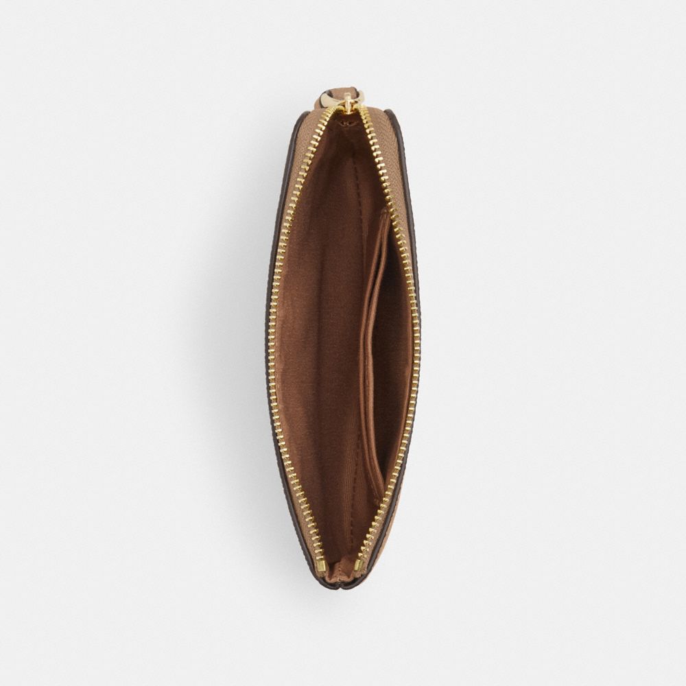 Corner Zip Wristlet Crossgrain Leather-Gold-Taupe Crossgrain Leather-Gold-Taupe