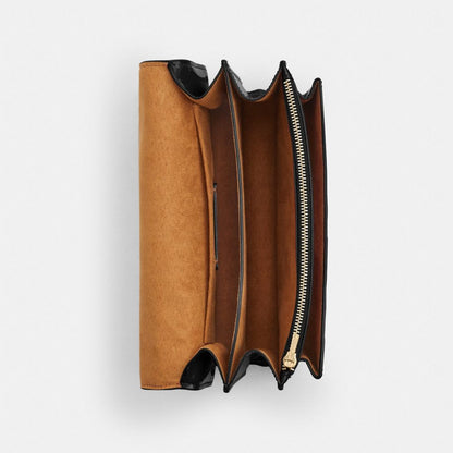 Klare Crossbody Bag In Signature Leather Novelty Leather-Gold-Black Novelty Leather-Gold-Black