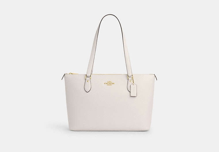 Gallery Tote Bag Crossgrain Leather-Gold-Chalk Crossgrain Leather-Gold-Chalk