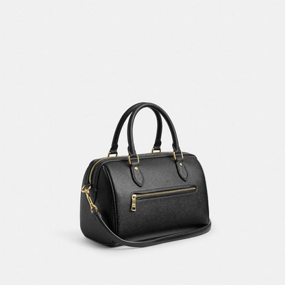Coach Rowan Satchel Bag Gold Black