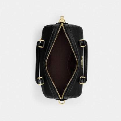 Coach Rowan Satchel Bag Gold Black