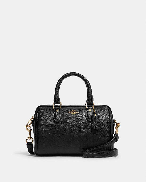 Mini Rowan Crossbody Bag Crossgrain Leather-Gold-Black Crossgrain Leather-Gold-Black