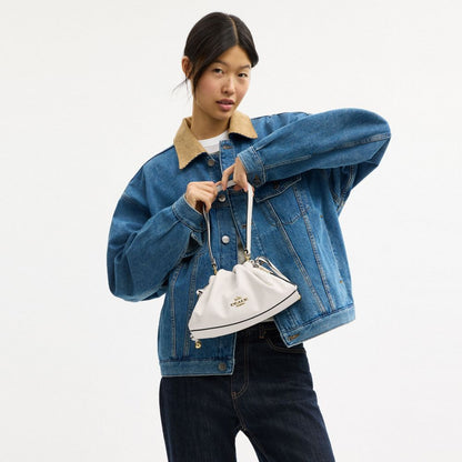 Coach Faye Shoulder Bag With Ruching Gold Chalk