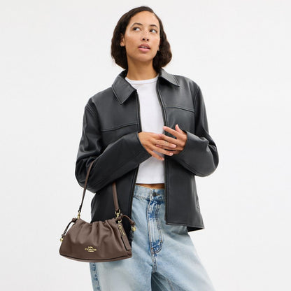 Coach Faye Shoulder Bag With Ruching Gold Dark Stone