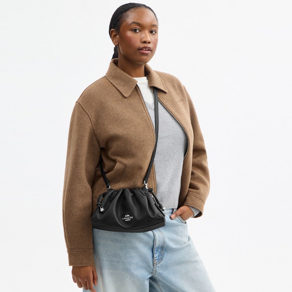 Coach Faye Shoulder Bag With Ruching Silver