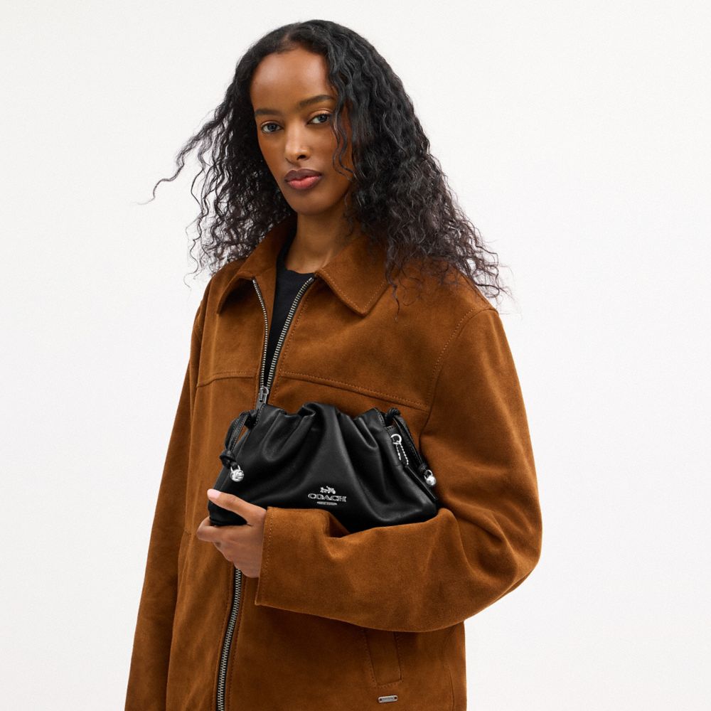 Coach Faye Shoulder Bag With Ruching Silver