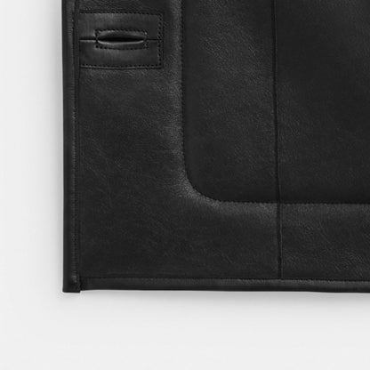 Coach Fluffy Shearling Coat Black