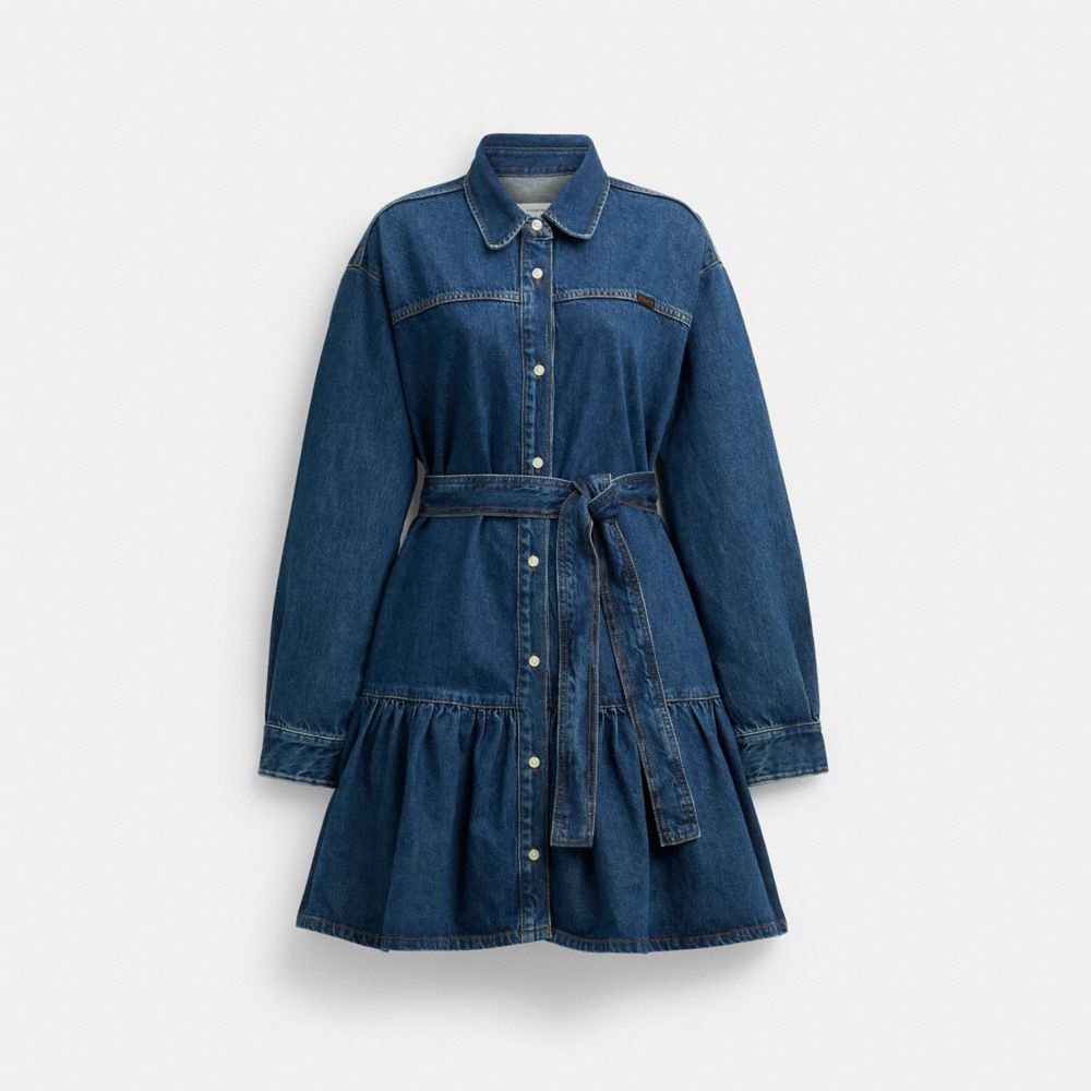 Coach Denim Shirt Dress Dark Blue