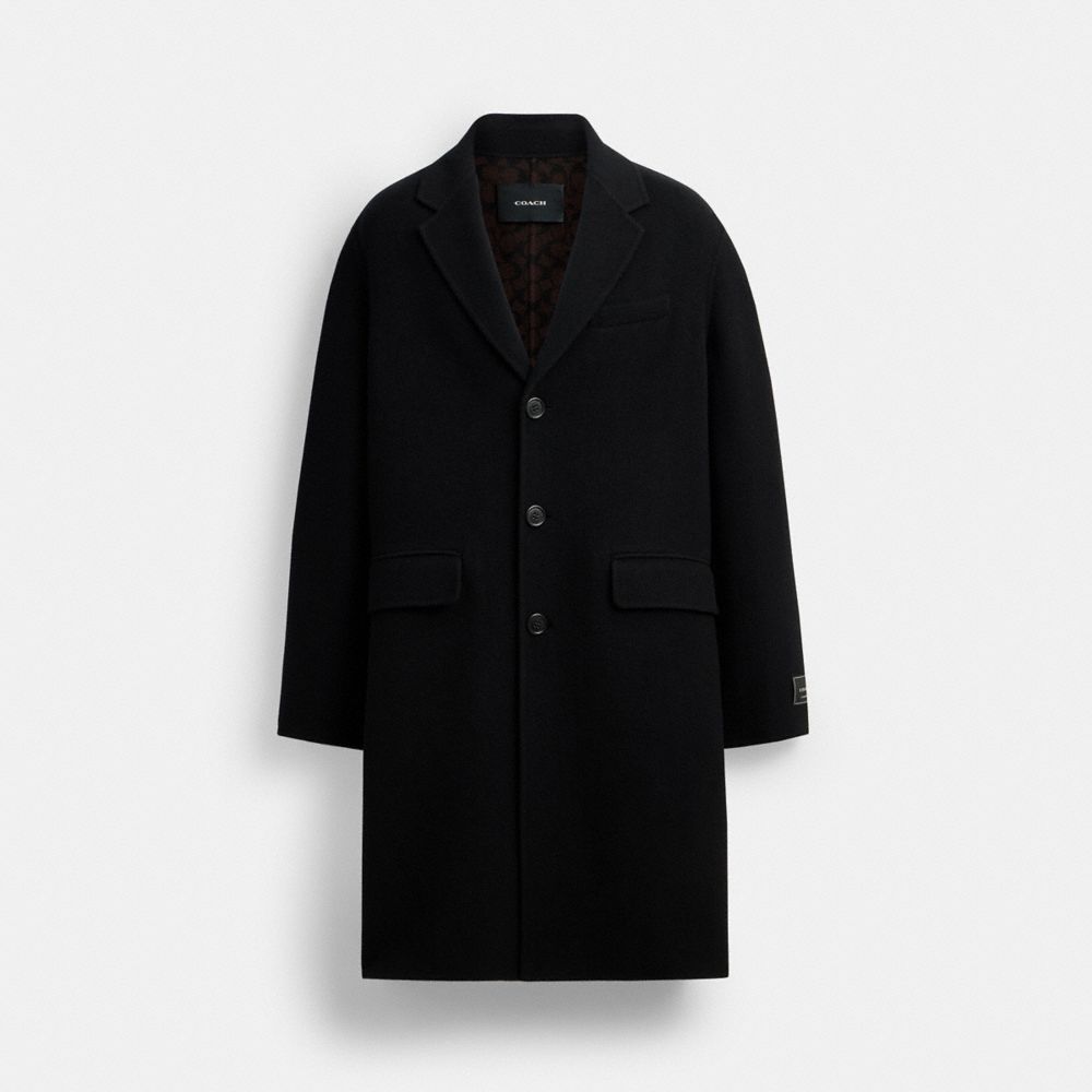 Coach Double Faced Wool Coat Black