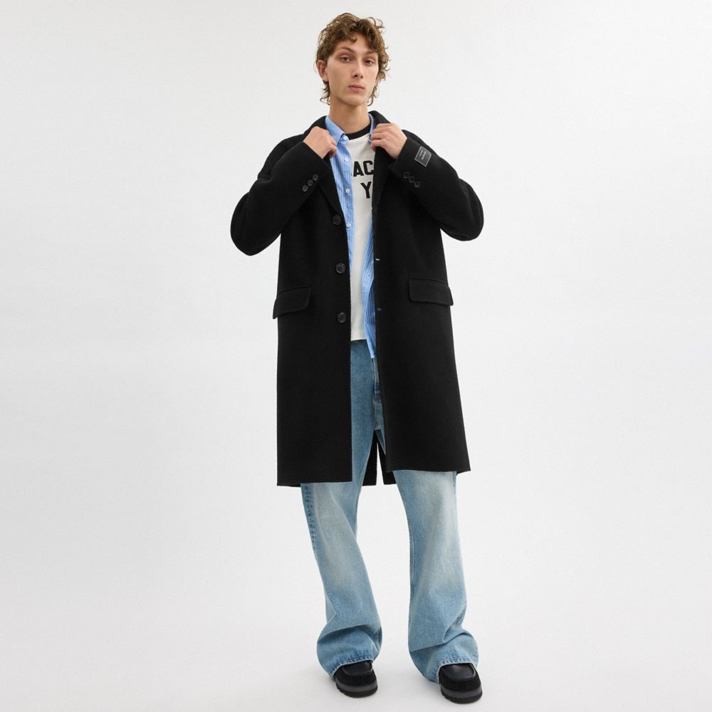 Coach Double Faced Wool Coat Black