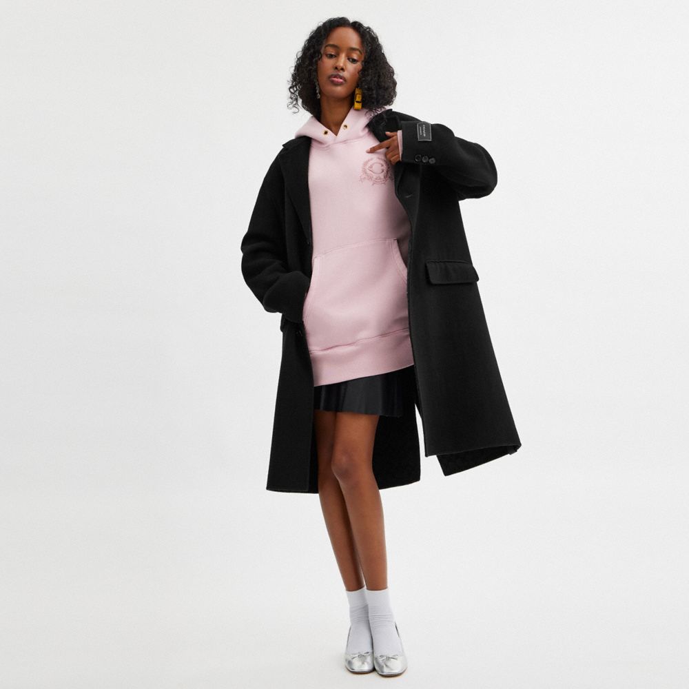 Coach Double Faced Wool Coat Black