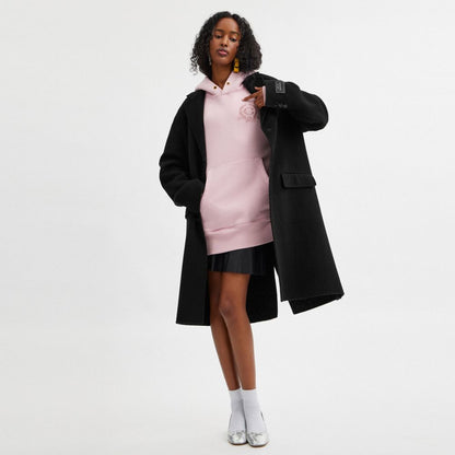 Coach Double Faced Wool Coat Black