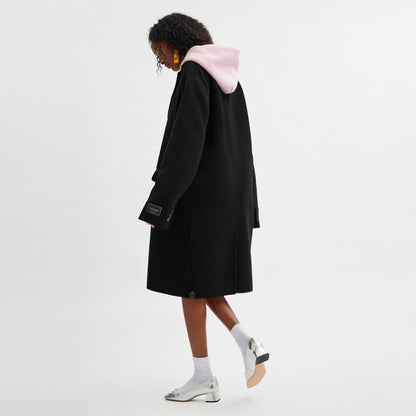Coach Double Faced Wool Coat Black