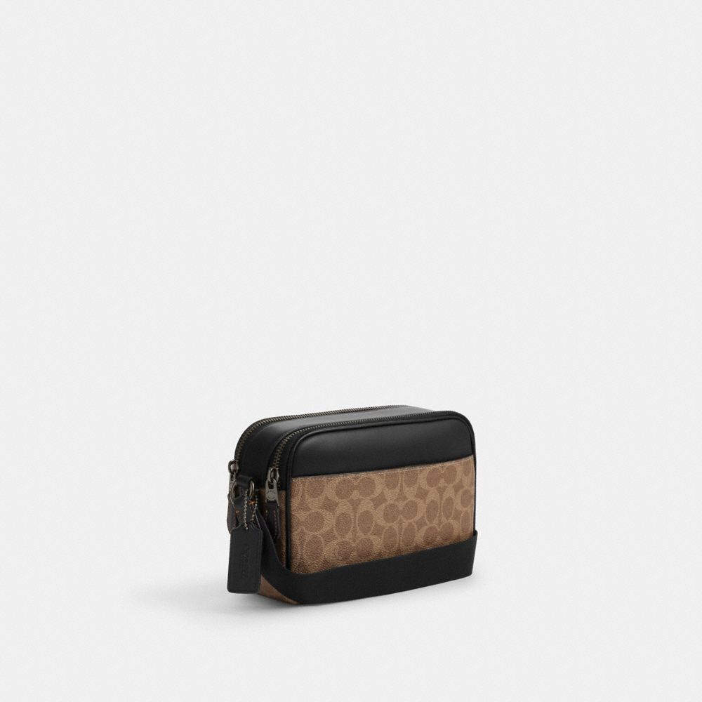 Graham Crossbody Bag In Signature Canvas Signature Canvas-Qb-Tan-Black Signature Canvas-Qb-Tan-Black