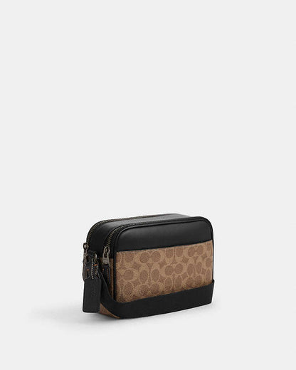 Graham Crossbody Bag In Signature Canvas Signature Canvas-Qb-Tan-Black Signature Canvas-Qb-Tan-Black