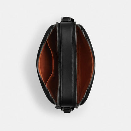 Coach Graham Crossbody Bag In Signature Canvas Gunmetal Tan Black