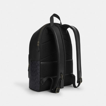 Coach West Backpack In Signature Canvas Gunmetal Charcoal Black