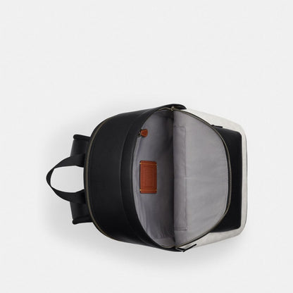 Coach West Backpack In Signature Canvas Gunmetal Chalk Black