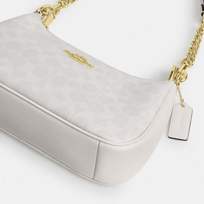 Coach Teri Shoulder Bag In Signature Canvas Gold White Chalk