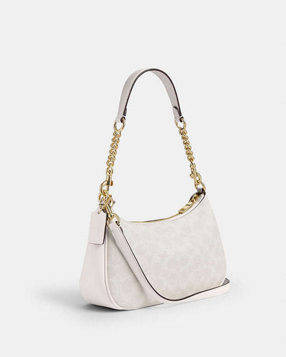 Teri Shoulder Bag In Signature Canvas Signature Canvas-Gold-White-Chalk Signature Canvas-Gold-White-Chalk