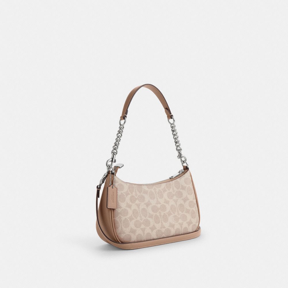 Coach Teri Shoulder Bag Silver Sand in India | Kicks Machine